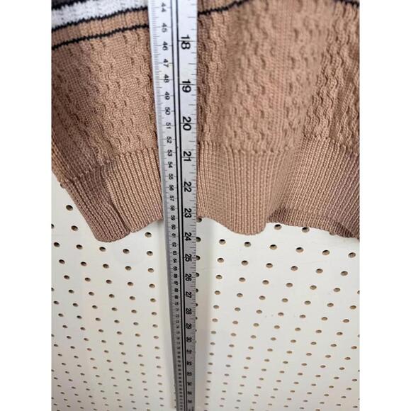 Vintage Oswal Club V-Neck Sweater Vest Tan Brown Patterned mens - Picture 4 of 5